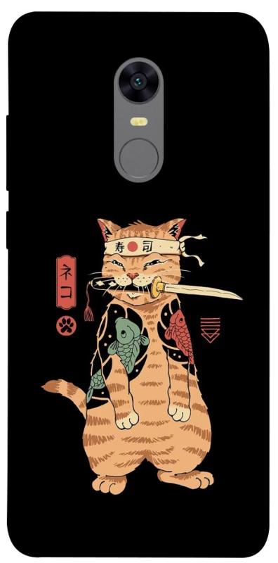 Чехол на Xiaomi Redmi 5 Plus / Redmi Note 5 (Single Camera) Кот-самурай фото 1 из 1