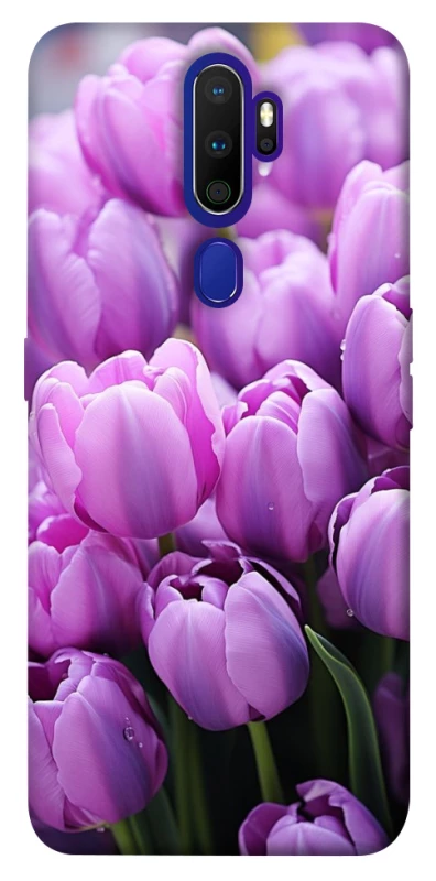Чехол на Oppo A5 (2020) / Oppo A9 (2020) Фиолетовые тюльпаны фото 1 из 1