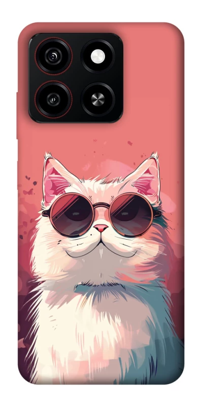 Чехол на ZTE Blade A35 4G Сat with glasses фото 1 из 1