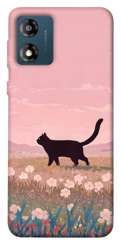 Чохол на Motorola Moto E13 cat on a field фото 1 з 1