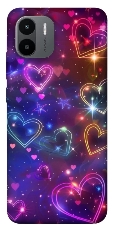Чохол на Xiaomi Redmi A1 / A2 Drawn hearts фото 1 з 1