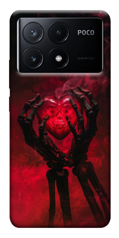 Чохол на Xiaomi Poco X6 Heart in the hands of a skeleton фото 1 з 1