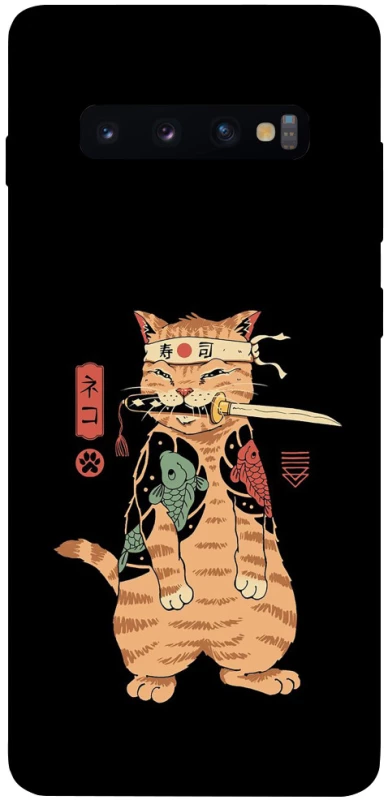 Чехол на Samsung Galaxy S10+ Кот-самурай фото 1 из 1
