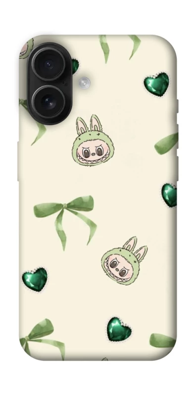 Чохол на Apple iPhone 16 Labubu Green Heart фото 1 з 1