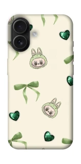 Чехол на Apple iPhone 16 Labubu Green Heart фото 1 из 1
