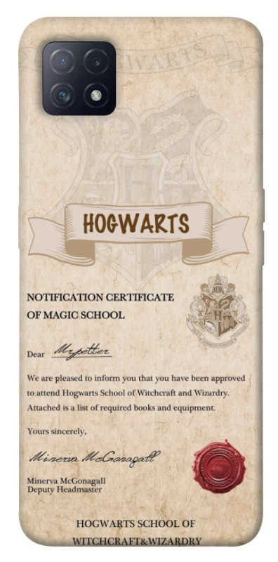 Чехол на Oppo A72 5G / A73 5G The Hogwarts acceptance letter фото 1 из 1