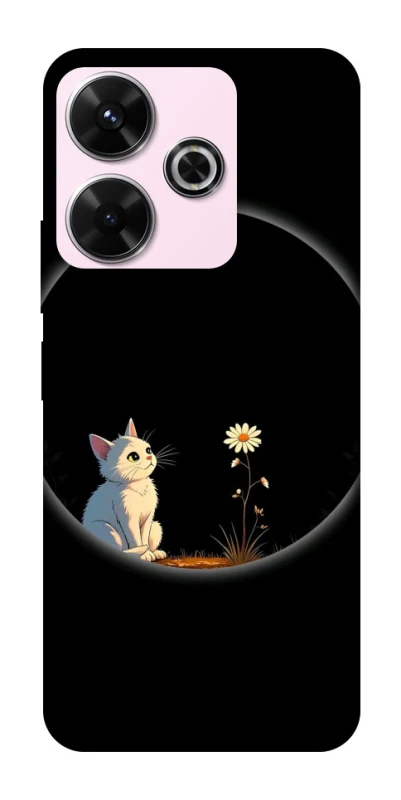 Чехол на Xiaomi Poco M6 4G Cat and flower фото 1 из 1