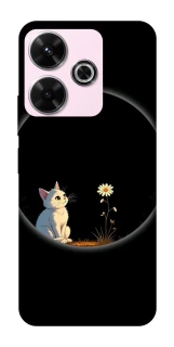 Чехол на Xiaomi Poco M6 4G Cat and flower фото 1 из 1