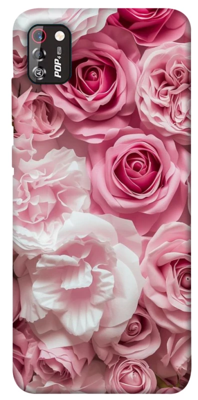 Чехол на TECNO POP 4 Pro Розовые цветы фото 1 из 1