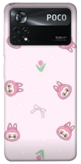 Чохол на Xiaomi Poco X4 Pro 5G Labubu Flower фото 1 з 1