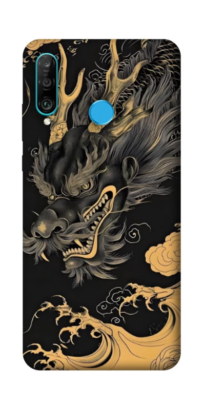 Чохол на Huawei P30 lite gold dragon фото 1 з 1