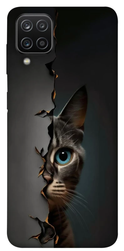 Чохол на Samsung Galaxy A12 Кіт-підглядач v2 фото 1 з 1