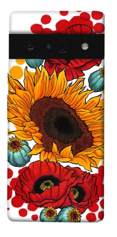 Чохол на Google Pixel 6 Pro Соняшники та маки фото 1 з 1