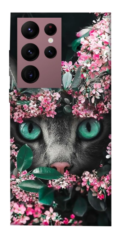 Чехол на Samsung Galaxy S22 Ultra Кот в цветах фото 1 из 1