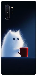 Чехол на Samsung Galaxy Note 10 Plus Чехол кот с кофе фото 1 из 1