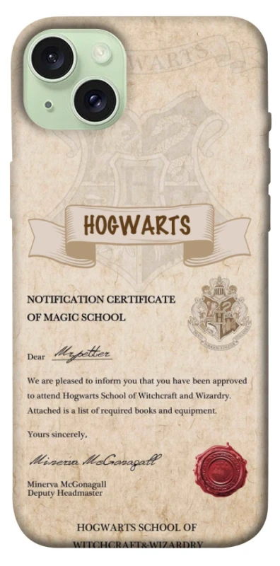 Чехол на Apple iPhone 15 Plus (6.7") The Hogwarts acceptance letter фото 1 из 1