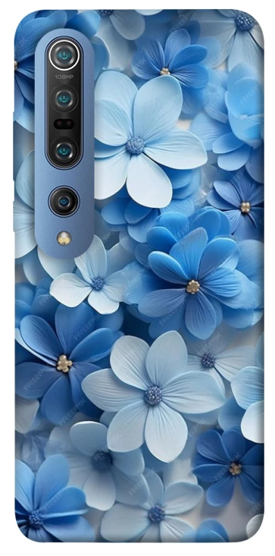 Чехол на Xiaomi Mi 10 / Mi 10 Pro Синие цветы фото 1 из 1