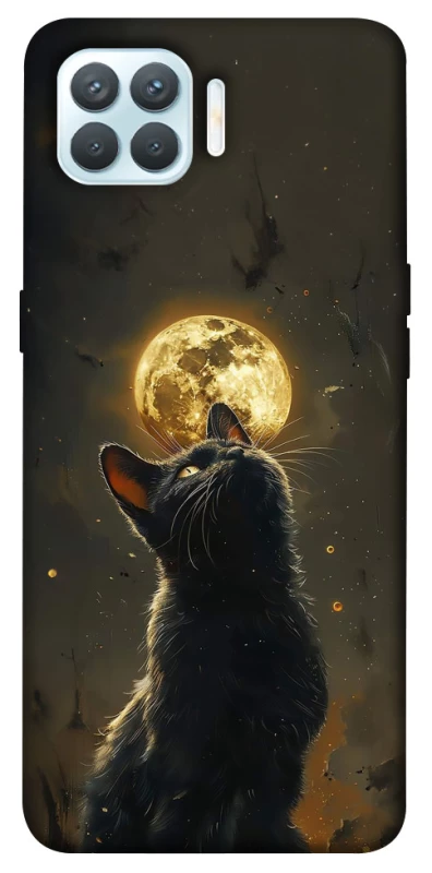 Чохол на Oppo F17 Pro Кіт під місяцем v2 фото 1 з 1