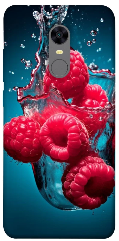 Чехол на Xiaomi Redmi 5 Plus / Redmi Note 5 (Single Camera) Малинка в воде фото 1 из 1