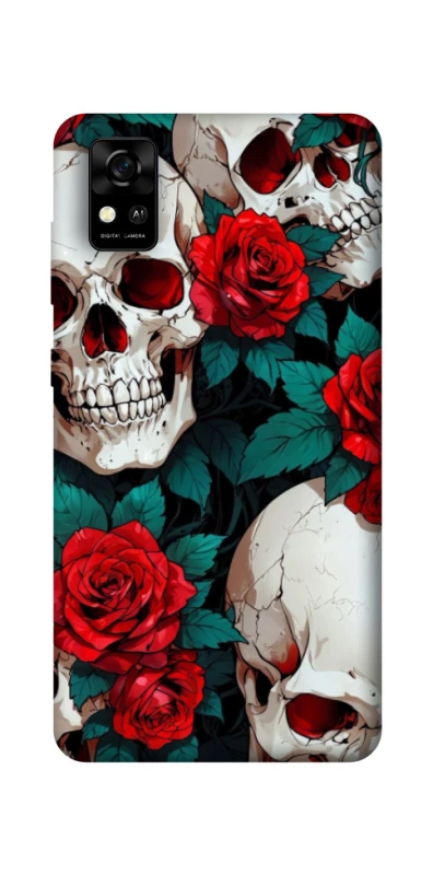 Чохол на ZTE Blade A31 skull and rose фото 1 з 1