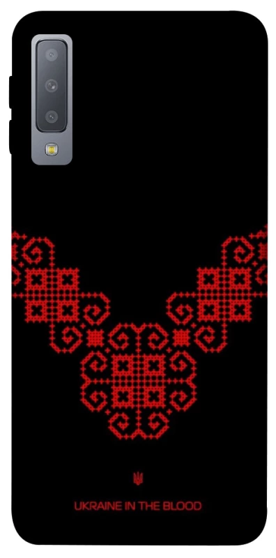 Чохол на Samsung A750 Galaxy A7 (2018) Чорно-червона вишиванка фото 1 з 1