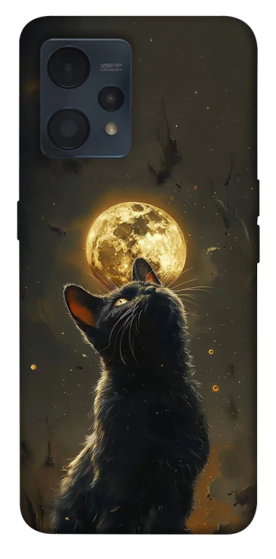 Чохол на Realme 9 4G / 9 Pro+ Кіт під місяцем v2 фото 1 з 1