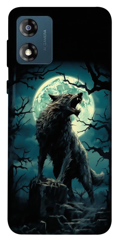 Чехол на Motorola Moto E13 Волк под луной фото 1 из 1