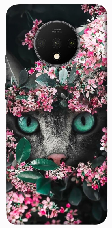 Чехол на OnePlus 7T Кот в цветах фото 1 из 1