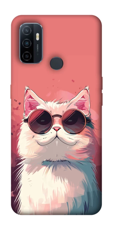 Чехол на Oppo A53 / A32 / A33 Сat with glasses фото 1 из 1