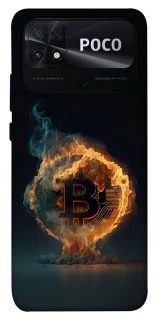 Чохол на Xiaomi Poco C40 Fire Bitcoin фото 1 з 1