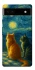 Чехол на Google Pixel 6a Cats under the stars фото 1 из 1