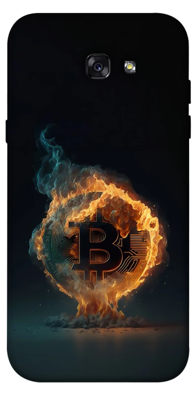 Чехол на Samsung A720 Galaxy A7 (2017) Fire Bitcoin фото 1 из 1