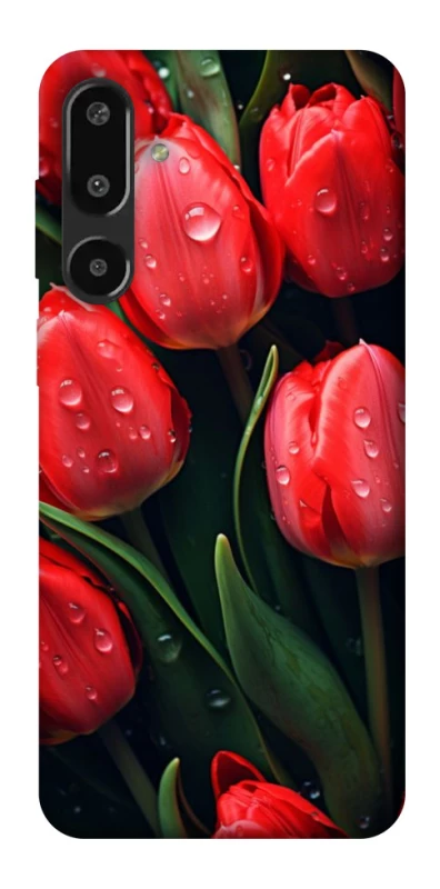 Чехол на Samsung Galaxy F16 Красные тюльпаны фото 1 из 1