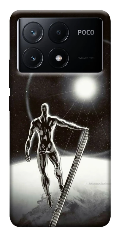 Чехол на Xiaomi Poco X6 Серебряный сёрфер фото 1 из 1