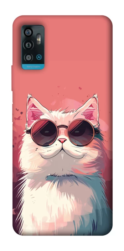 Чохол на ZTE Blade A71 Сat with glasses фото 1 з 1