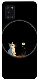 Чехол на Samsung Galaxy A31 Cat and flower фото 1 из 1