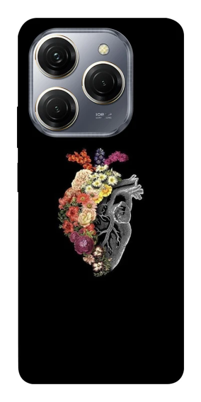 Чохол на TECNO Spark 20 Pro Heart with flowers фото 1 з 1