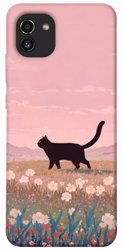Чохол на Samsung Galaxy A03 cat on a field фото 1 з 1