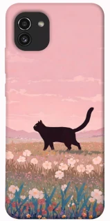 Чехол на Samsung Galaxy A03 cat on a field фото 1 из 1