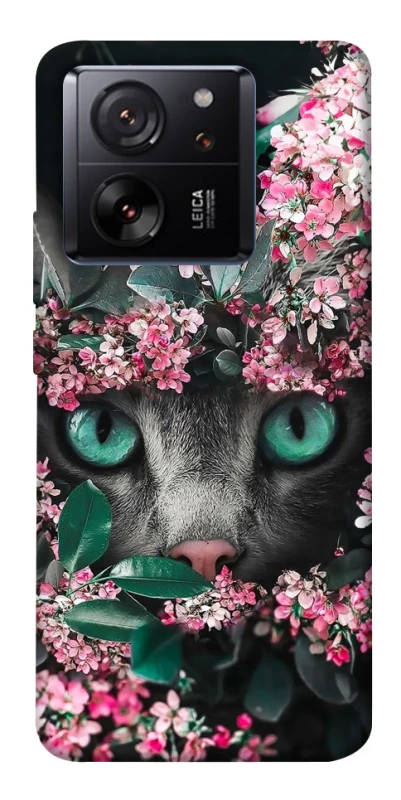 Чохол на Xiaomi 13T Кіт в квітах фото 1 з 1
