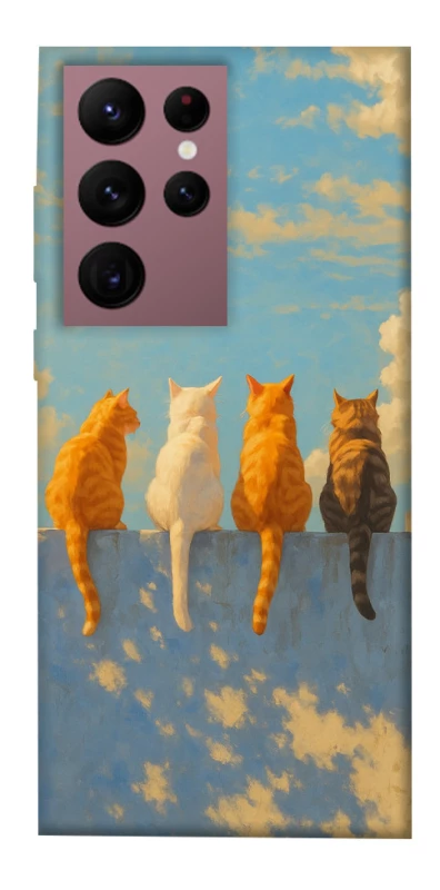 Чохол на Samsung Galaxy S22 Ultra cats on wall фото 1 з 1