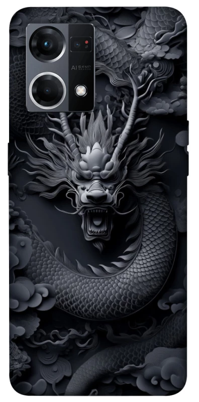 Чехол на Oppo Reno 7 4G black dragon фото 1 из 1