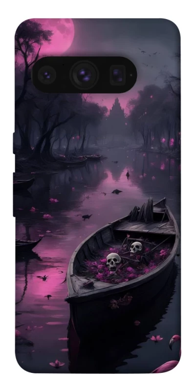Чехол на Google Pixel 8 Pro Boat and flamingo фото 1 из 1