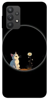 Чехол на Samsung Galaxy A32 (A325F) 4G Cat and flower фото 1 из 1