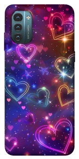 Чохол на Nokia G21 Drawn hearts фото 1 з 1