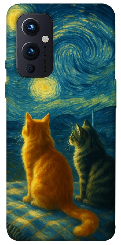 Чехол на OnePlus 9 Cats under the stars фото 1 из 1