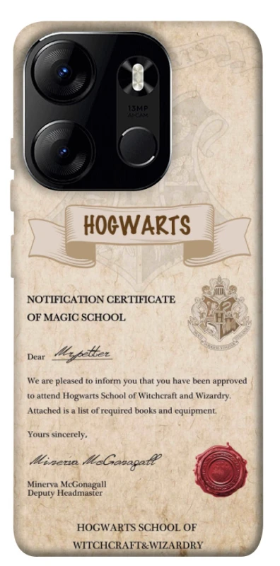 Чохол на Tecno Spark Go 2023 The Hogwarts acceptance letter фото 1 з 1