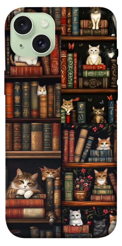 Чехол на Apple iPhone 15 Plus (6.7") Cats & Books фото 1 из 1