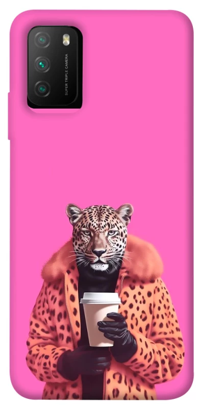 Чохол на Xiaomi Poco M3 Леопард з кавою фото 1 з 1