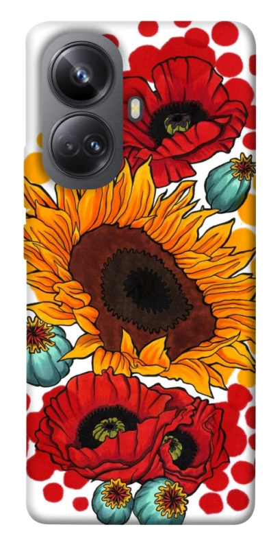Чохол на Realme 10 Pro+ Соняшники та маки фото 1 з 1